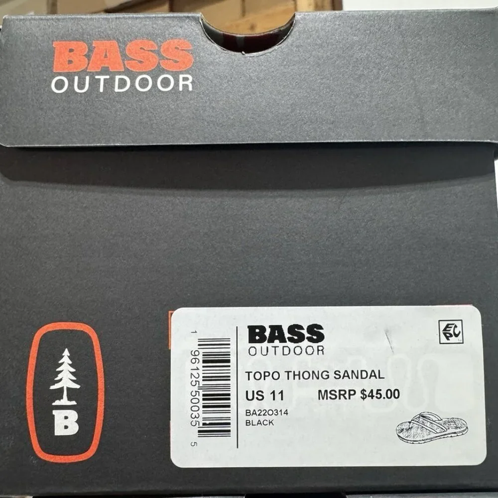Bass Outdoor Mens Top Thong Sandals Black Size 11 M